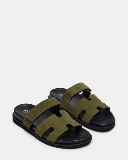 MAIVEN Green Suede Fisherman Men's Sandal | Steve Madden