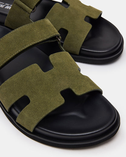 MAIVEN Green Suede Fisherman Men's Sandal | Steve Madden