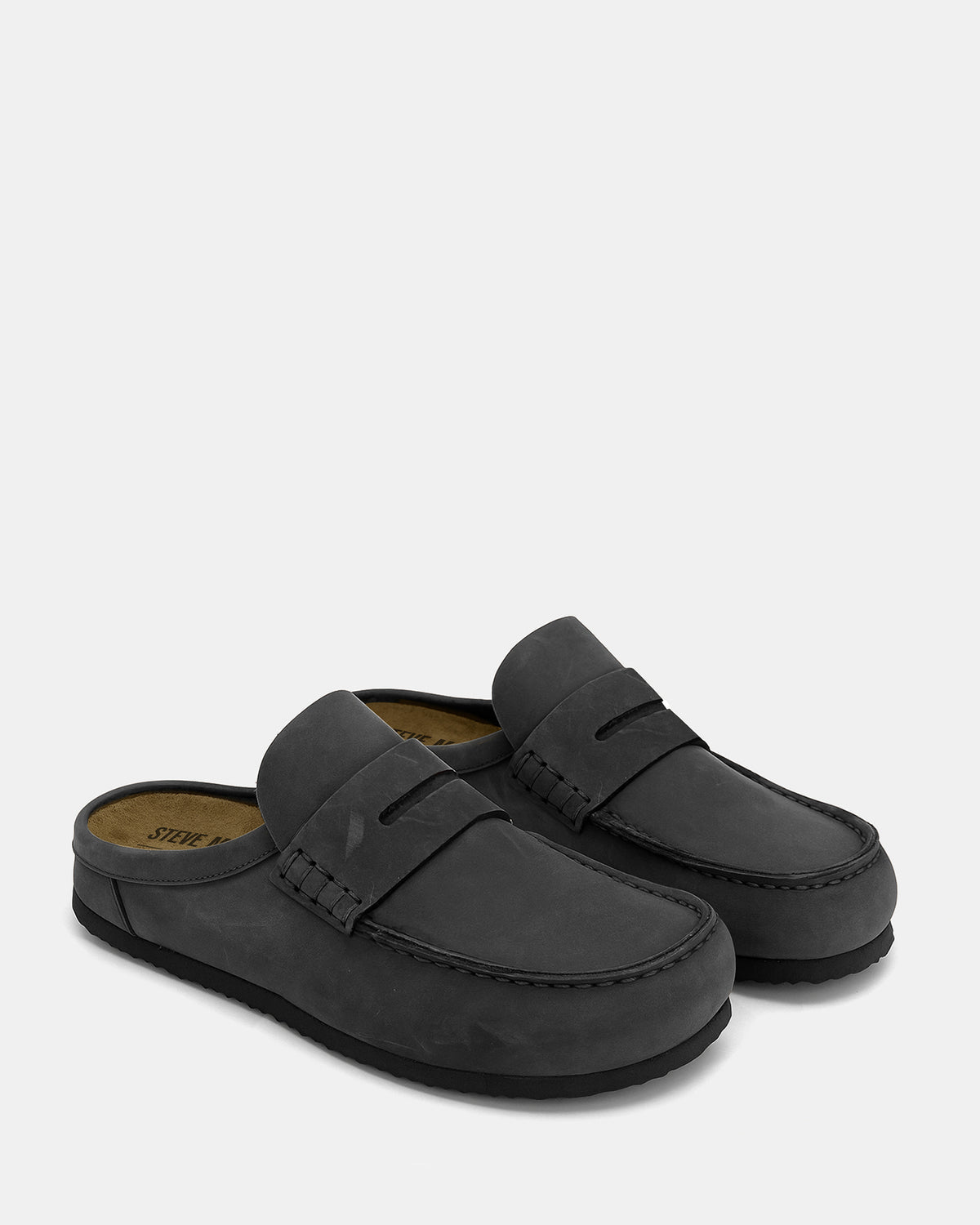 WYATT Black Leather Slip-On Clog Men's Casual | Steve Madden