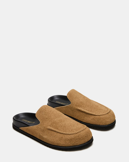 LUCIO Tan Suede Slip-On Men's Casual Clog | Steve Madden
