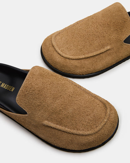 LUCIO Tan Suede Slip-On Men's Casual Clog | Steve Madden