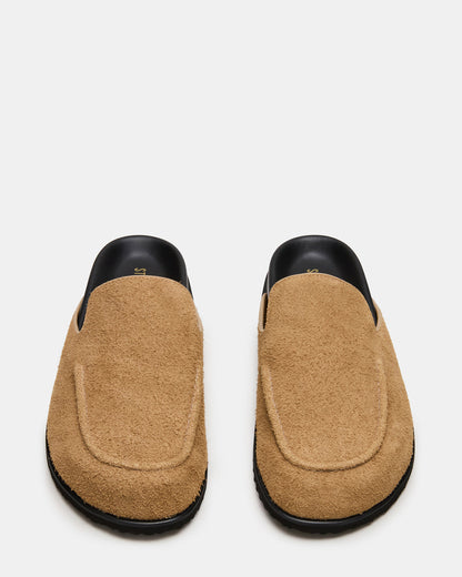 LUCIO Tan Suede Slip-On Men's Casual Clog | Steve Madden
