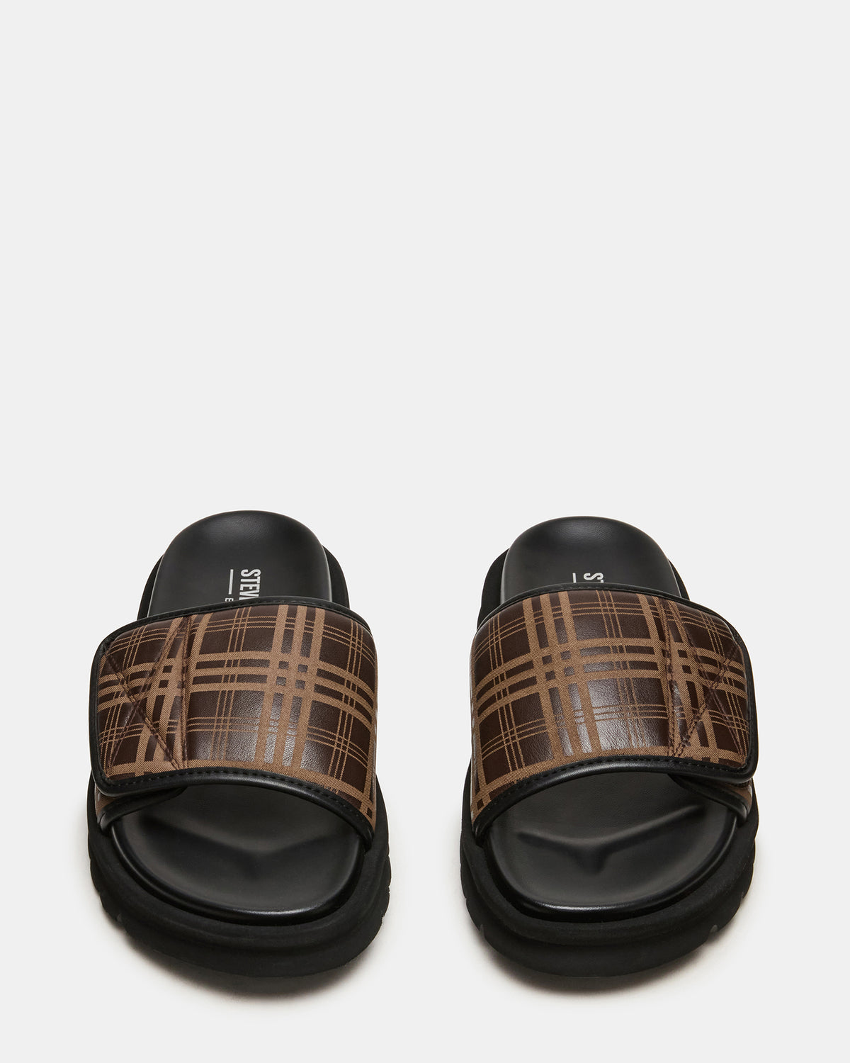 REESE Brown Slide Footbed Rounded-Toe Men's Sandal | Steve Madden
