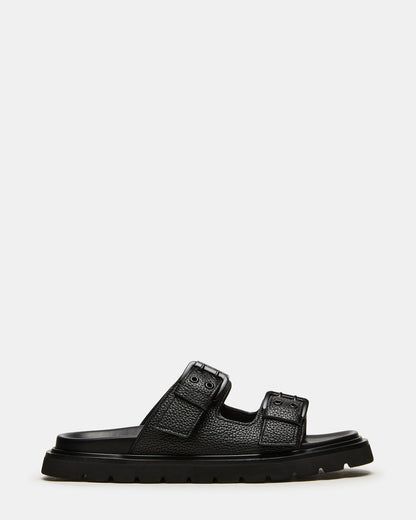 LUXOR Black Slide Footbed Men's Sandal | Steve Madden