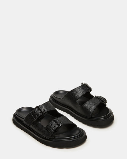 LUXOR Black Slide Footbed Men's Sandal | Steve Madden