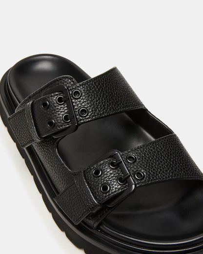LUXOR Black Slide Footbed Men's Sandal | Steve Madden