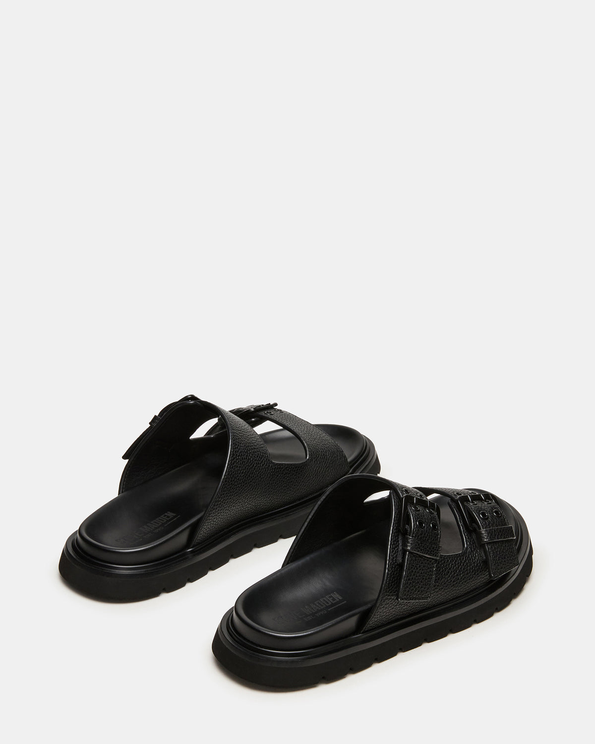 LUXOR Black Slide Footbed Men's Sandal | Steve Madden