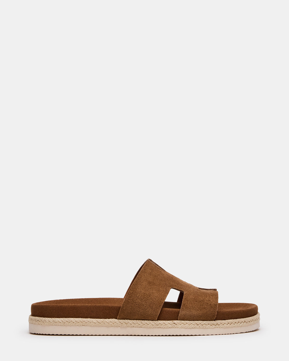 MERRICK Cognac Suede Footbed Slide Men's Sandal | Steve Madden