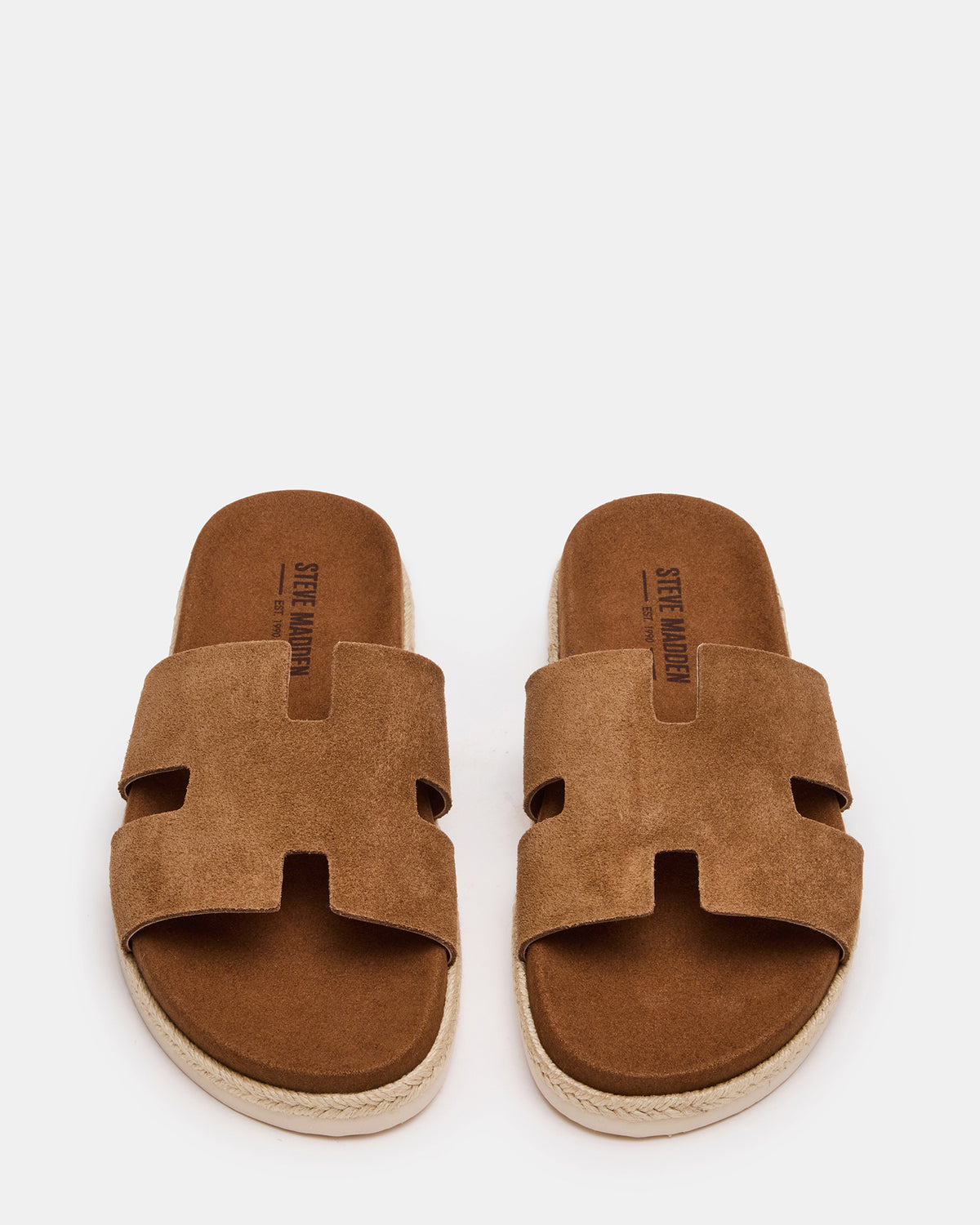 MERRICK Cognac Suede Footbed Slide Men's Sandal | Steve Madden