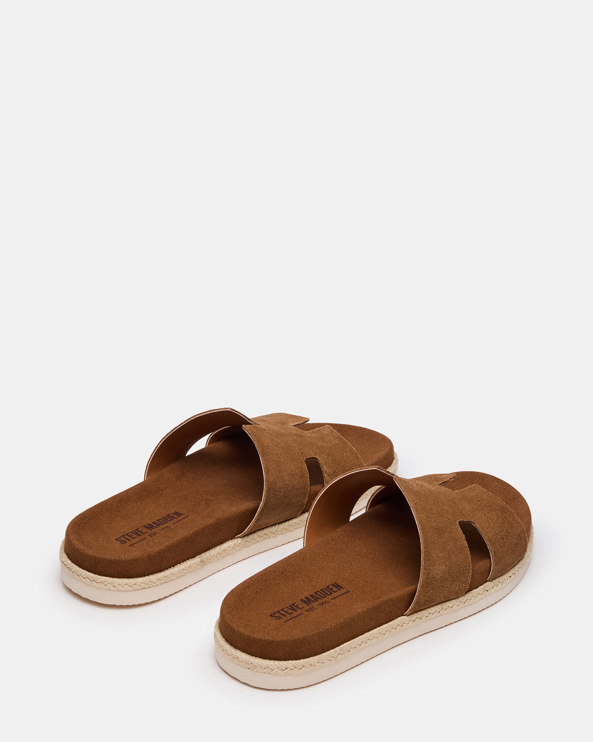 MERRICK Cognac Suede Footbed Slide Men's Sandal | Steve Madden