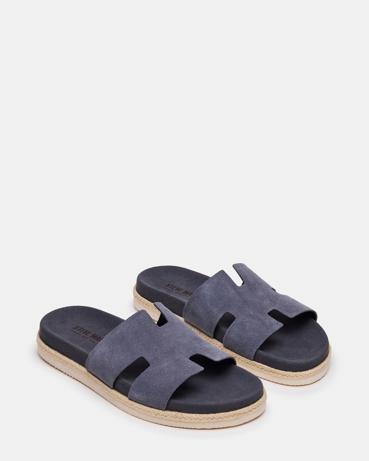 MERRICK Grey Suede Footbed Slide Men's Sandal | Steve Madden