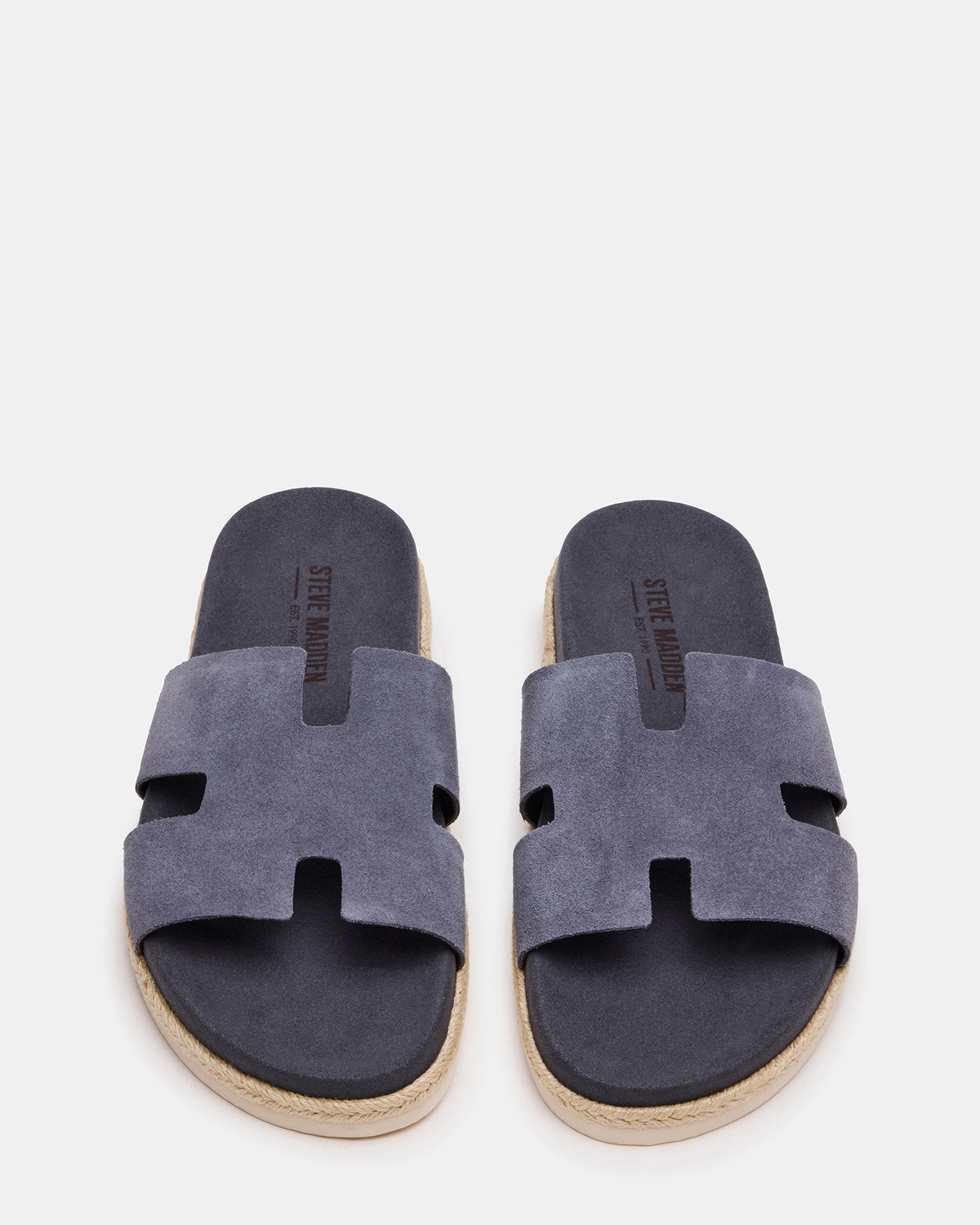 MERRICK Grey Suede Footbed Slide Men's Sandal | Steve Madden