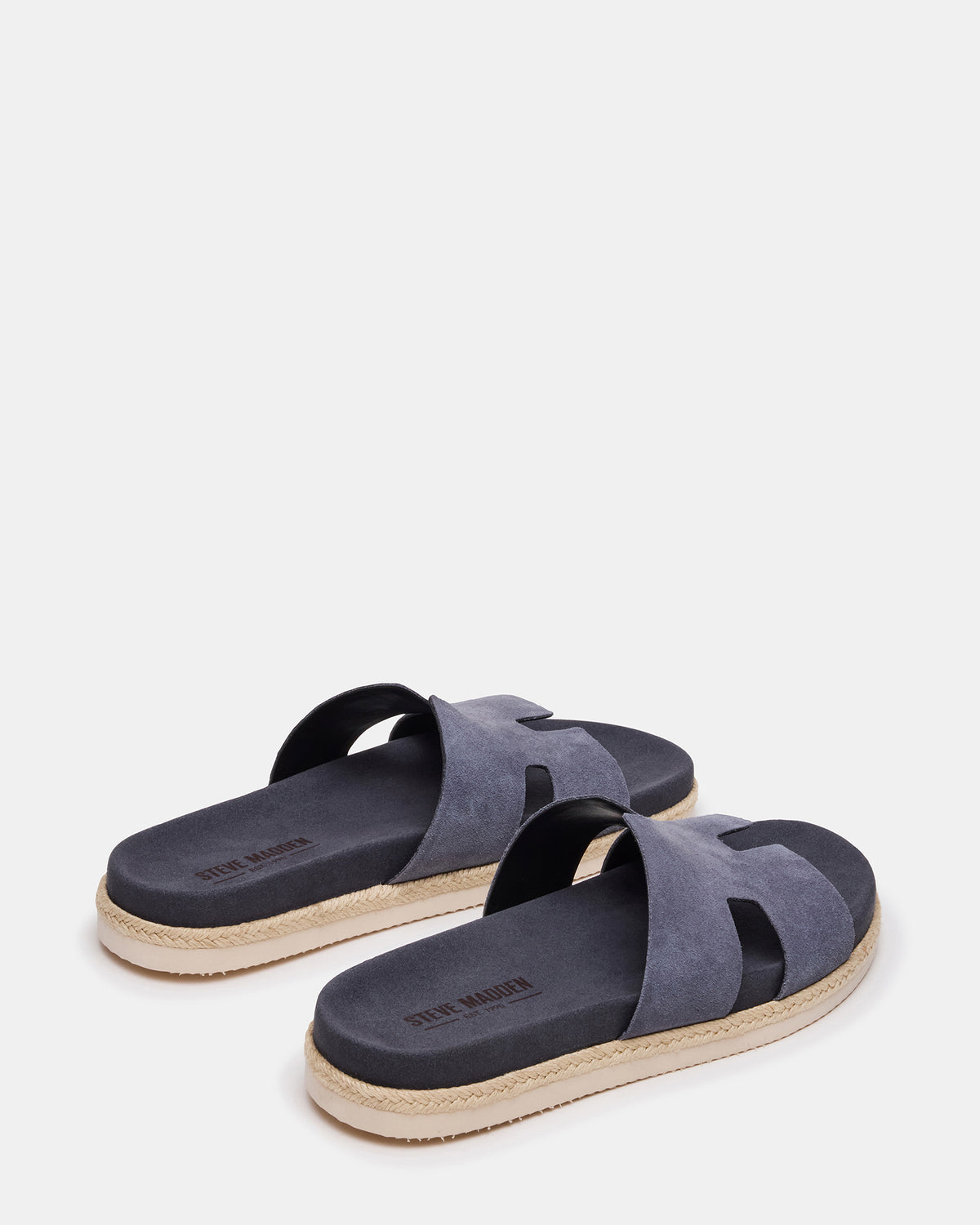 MERRICK Grey Suede Footbed Slide Men's Sandal | Steve Madden
