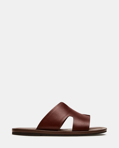 SPLASH Tan Leather Men's Flat Slip-On Sandal | Steve Madden