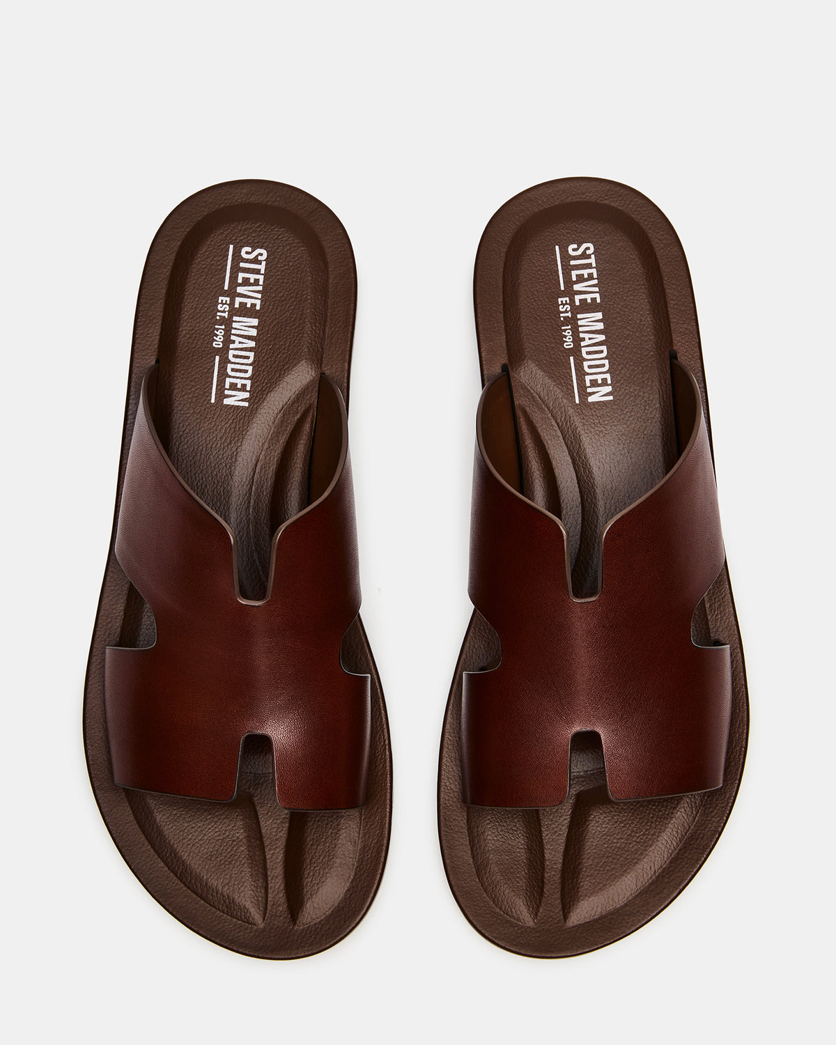 SPLASH Tan Leather Men's Flat Slip-On Sandal | Steve Madden