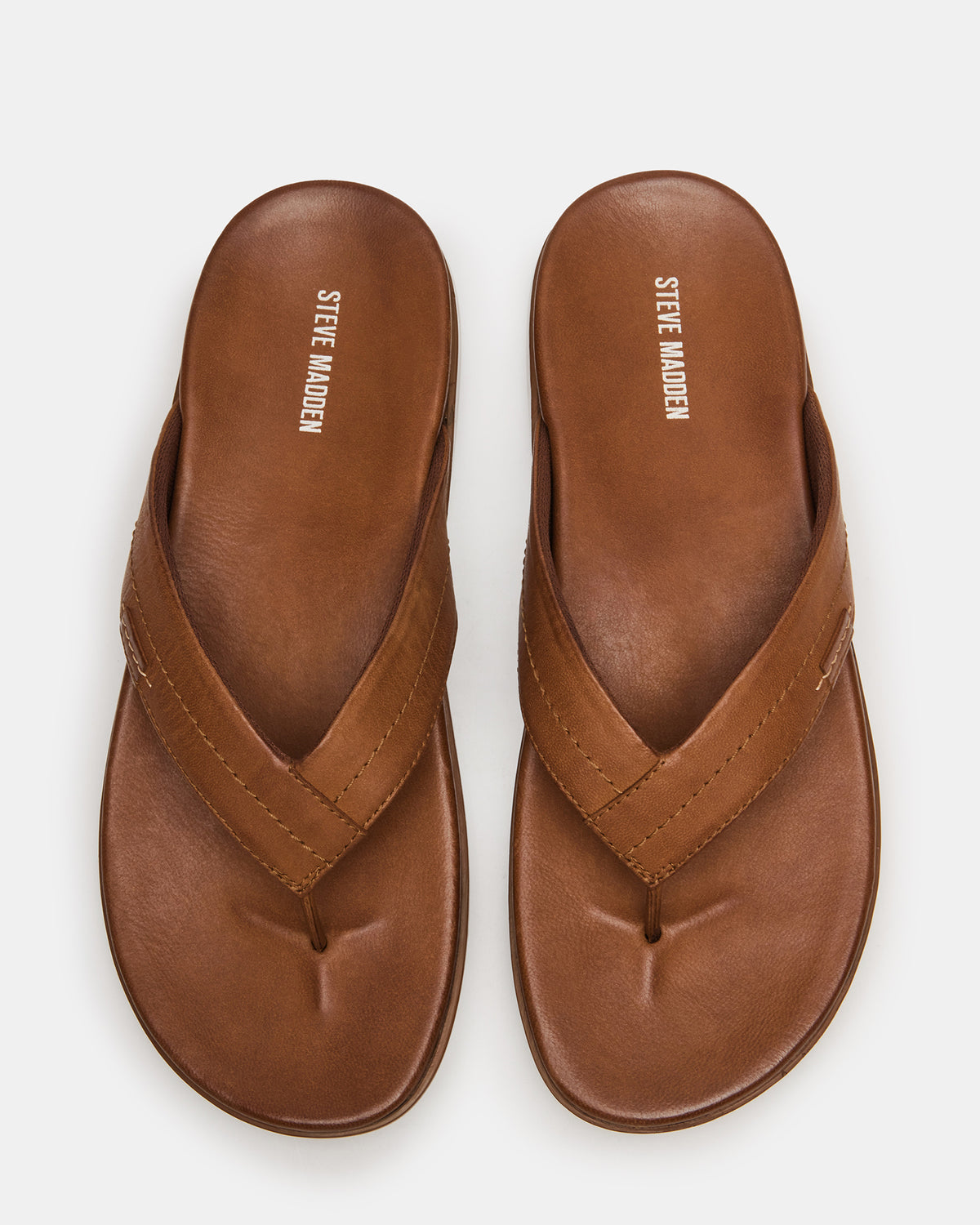 EMMETT Tan Leather Men's Thong Sandal | Steve Madden