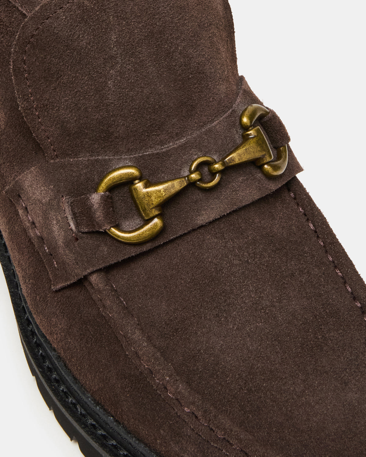 DEPUTY Chocolate Brown Suede Horsebit Moc Toe Men's Casual Ankle Boot | Steve Madden