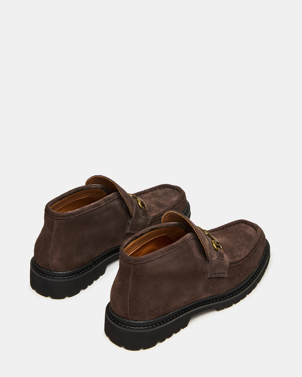 DEPUTY Chocolate Brown Suede Horsebit Moc Toe Men's Casual Ankle Boot | Steve Madden