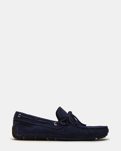 AMALFI Navy Suede Slip-On Men's Casual Loafer | Steve Madden