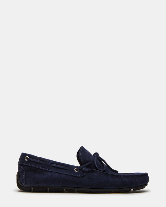 AMALFI Navy Suede Slip-On Men's Casual Loafer | Steve Madden