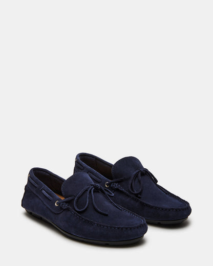 AMALFI Navy Suede Slip-On Men's Casual Loafer | Steve Madden