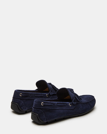 AMALFI Navy Suede Slip-On Men's Casual Loafer | Steve Madden