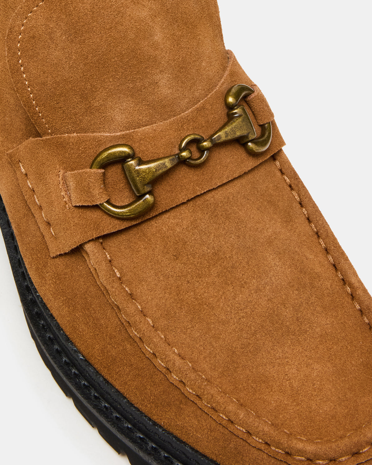 DEPUTY Chestnut Suede Horsebit Moc Toe Men's Casual Ankle Boot | Steve Madden