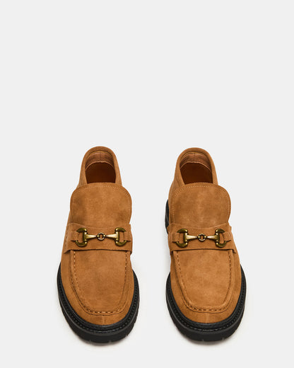 DEPUTY Chestnut Suede Horsebit Moc Toe Men's Casual Ankle Boot | Steve Madden