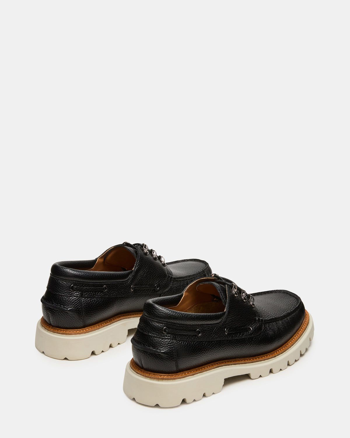 VICTOR Black Leather Slip-On Men's Casual Boat Shoe | Steve Madden