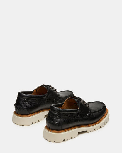 VICTOR Black Leather Slip-On Men's Casual Boat Shoe | Steve Madden