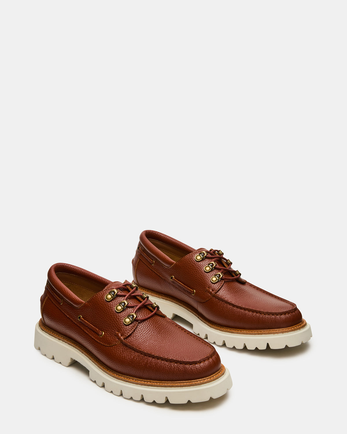 VICTOR Cognac Leather Slip-On Men's Casual Boat Shoe | Steve Madden