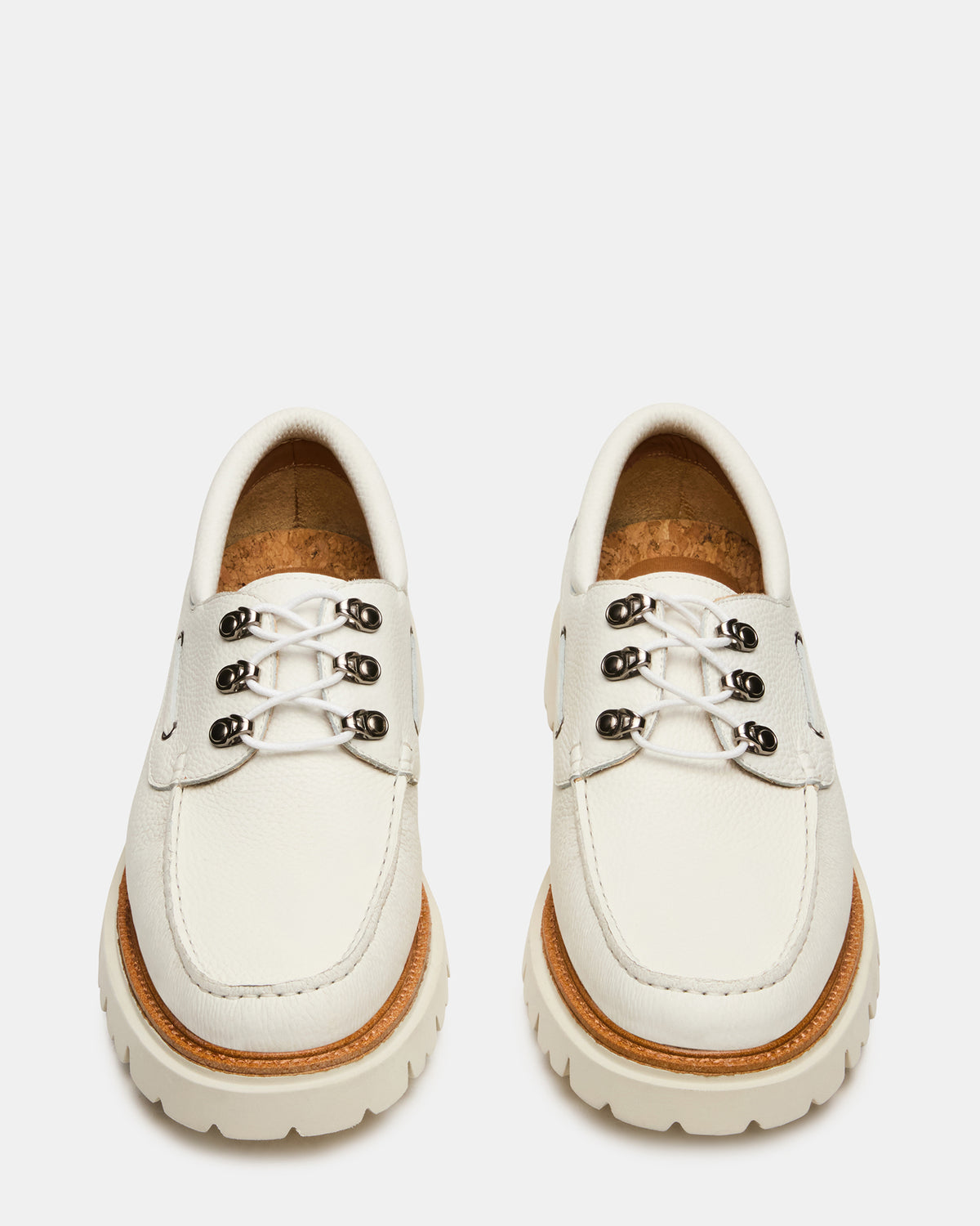 VICTOR White Leather Slip-On Men's Casual Boat Shoe | Steve Madden