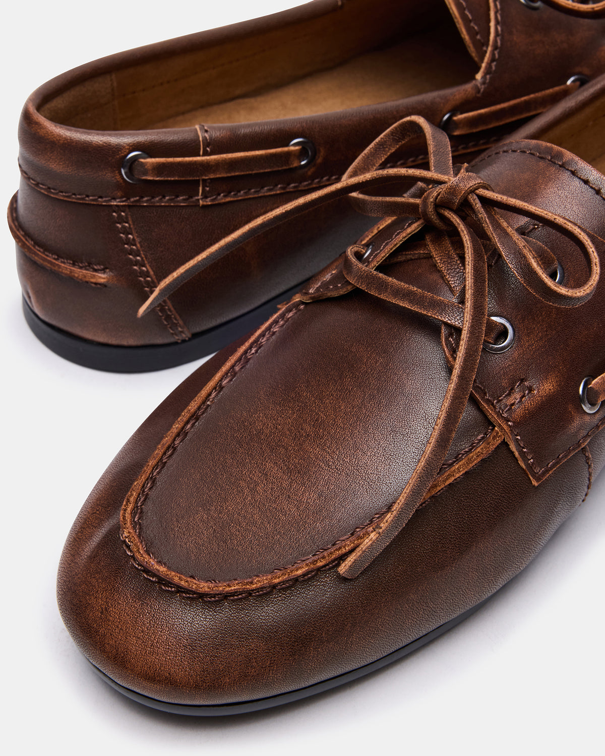 SCOUTT Brown Leather Slip-On Boat Men's Casual Shoe | Steve Madden