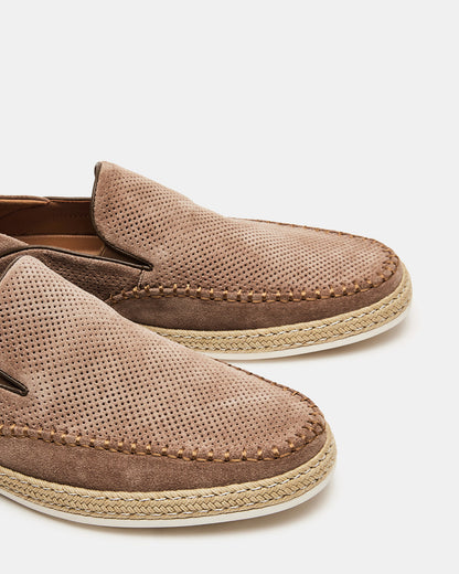 CAYDENN Tobacco Suede Slip-On Espadrille Men's Casual Loafer | Steve Madden