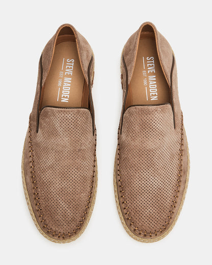 CAYDENN Tobacco Suede Slip-On Espadrille Men's Casual Loafer | Steve Madden