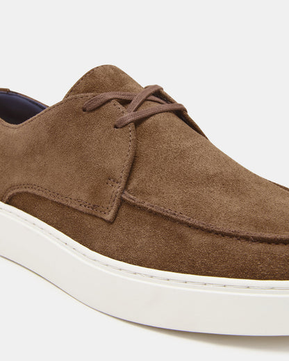 FRANKK Cognac Suede Lace-Up Men's Casual Shoe | Steve Madden