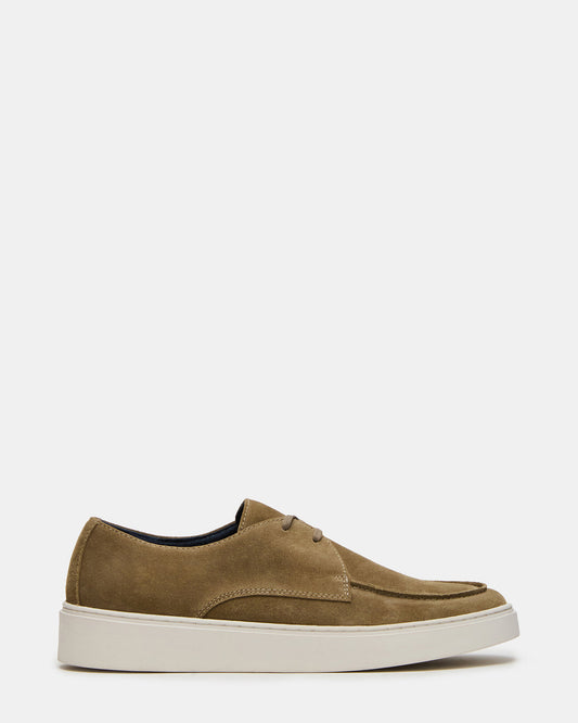 FRANKK Taupe Suede Lace-Up Men's Casual Shoe | Steve Madden