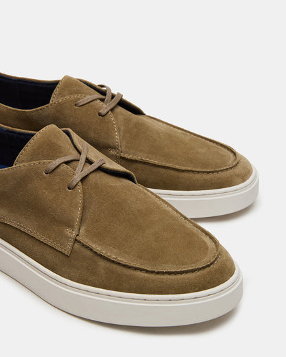 FRANKK Taupe Suede Lace-Up Men's Casual Shoe | Steve Madden
