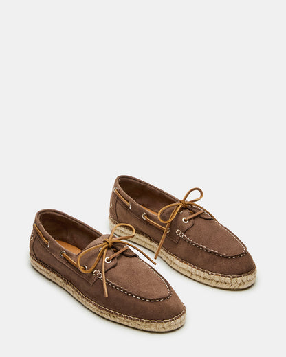 PANCHO Taupe Suede Slip-On Espadrille Boat Shoe Men's Casual | Steve Madden