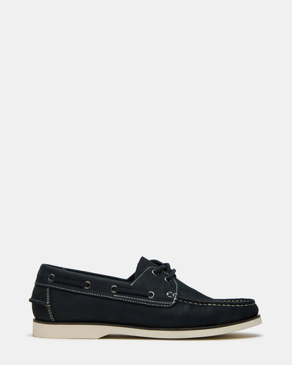 ZEPHYR Navy Slip-On Men's Boat Shoe Loafer | Steve Madden