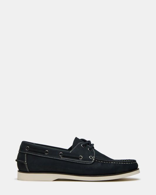 ZEPHYR Navy Slip-On Men's Boat Shoe Loafer | Steve Madden