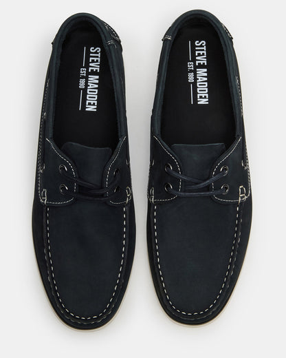ZEPHYR Navy Slip-On Men's Boat Shoe Loafer | Steve Madden