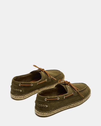 PANCHO Olive Suede Slip-On Espadrille Boat Shoe Men's Casual | Steve Madden