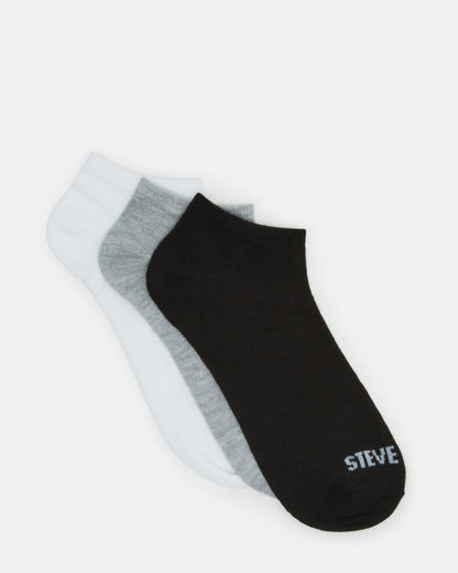BASIC LOW CUT SOCKS BLACK/WHITE | Men's Multi Pack Low-Cut Socks | Steve Madden