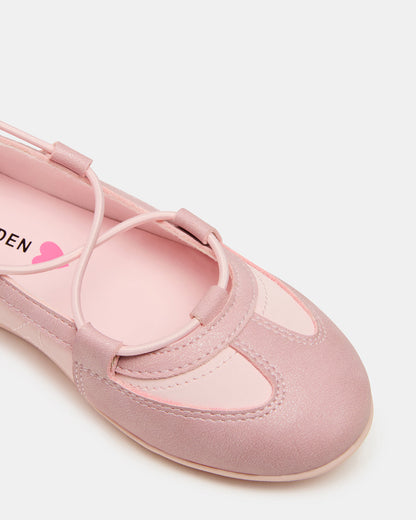 Kids' MEARA Blush Low-Top Lace-Up Girls' Sneaker | Steve Madden