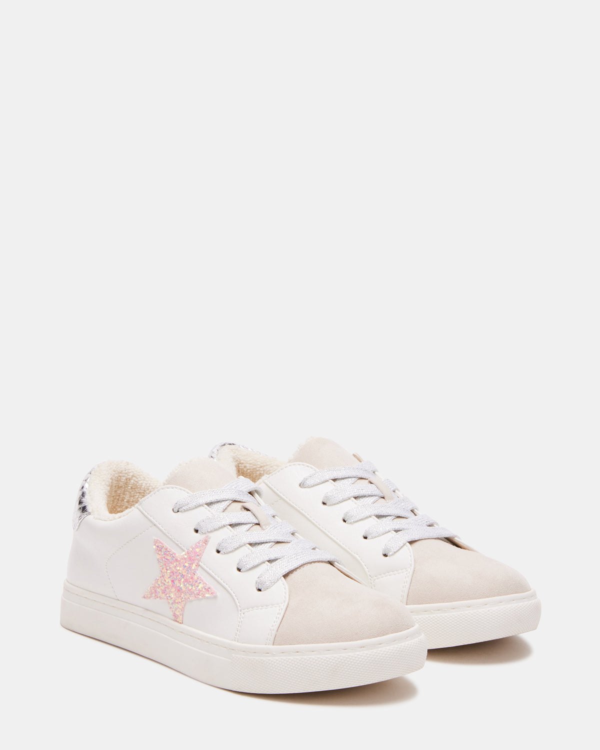 Kids' REZUME White Multi Girls' Lace-Up Star Sneakers | Steve Madden