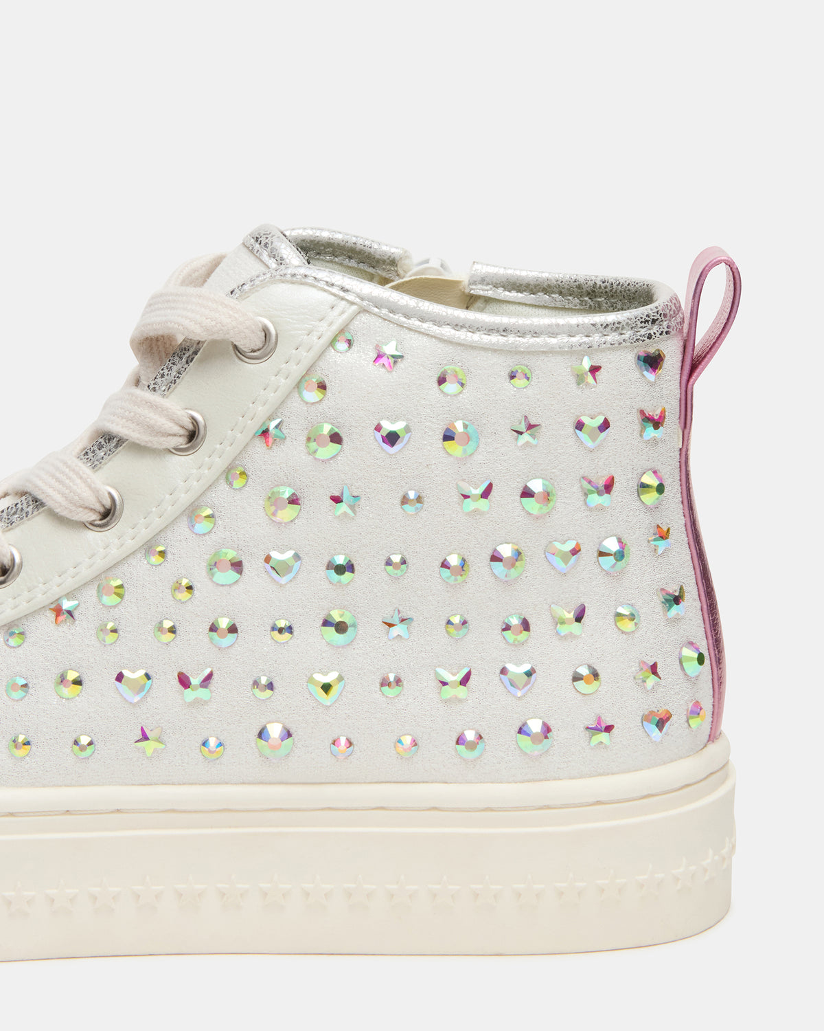 Kids' LAURISA White Multi High-Top Lace-Up Girls' Sneaker | Steve Madden