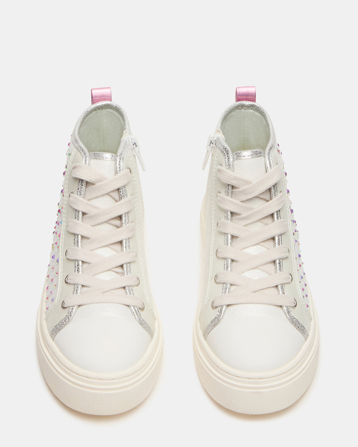 Kids' LAURISA White Multi High-Top Lace-Up Girls' Sneaker | Steve Madden