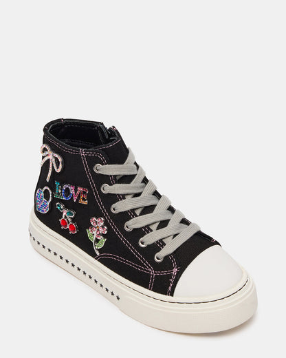 Kids' JOYCEE Black High-Top Lace-Up Girls' Sneaker | Steve Madden