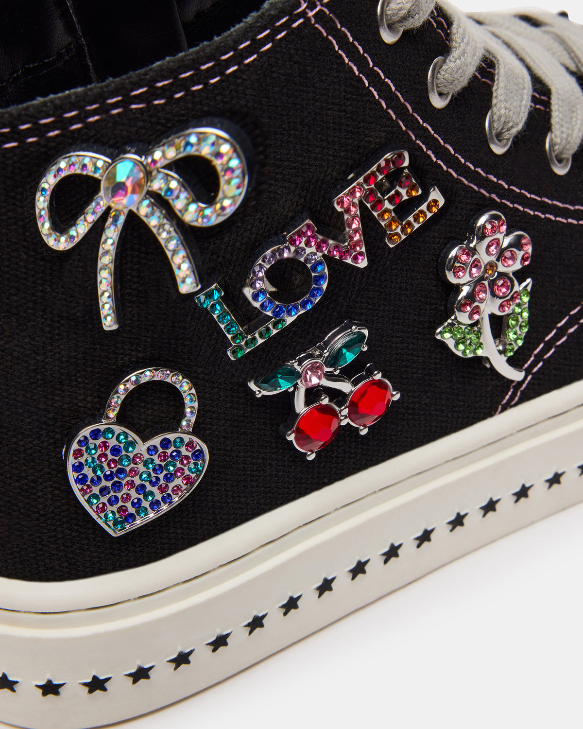 Kids' JOYCEE Black High-Top Lace-Up Girls' Sneaker | Steve Madden